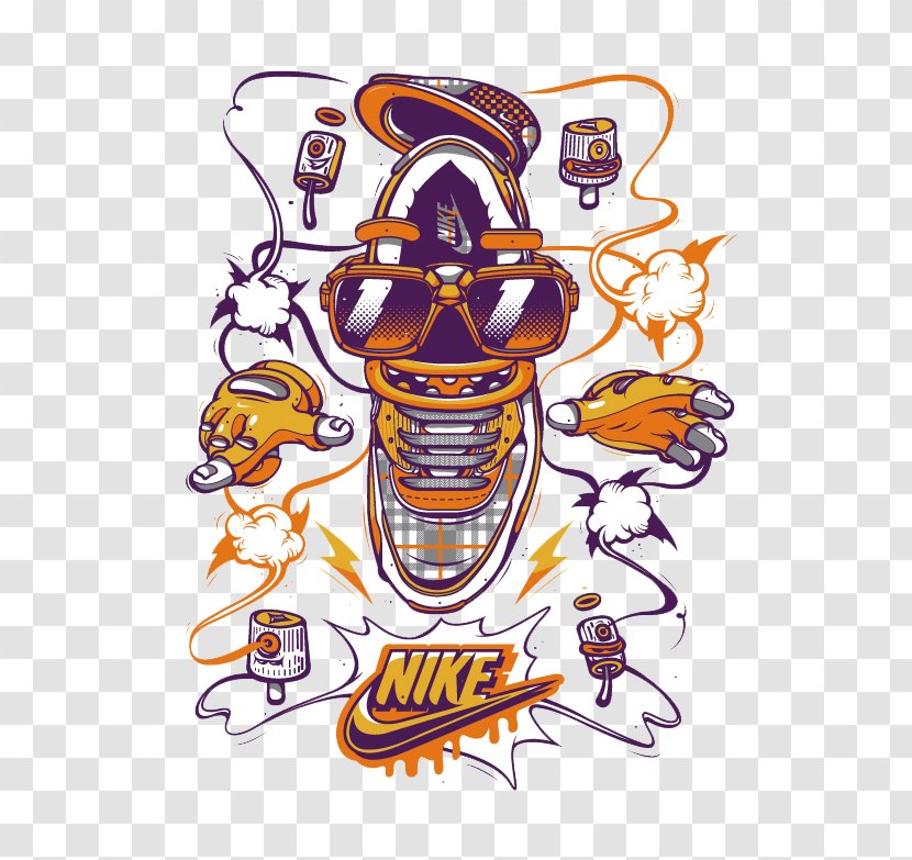 Air Force Nike Max Foot Locker Illustration - Purple - Hip-Hop Sneakers Transparent PNG