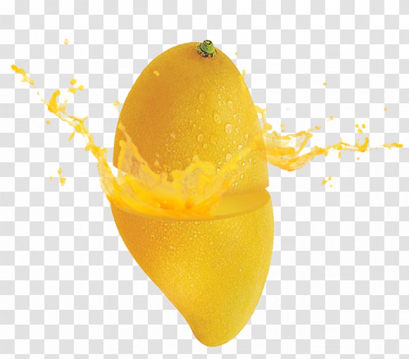 Lemon Yellow Citric Acid Citrus - Food - Mango Fruit Juice Splashing Transparent PNG