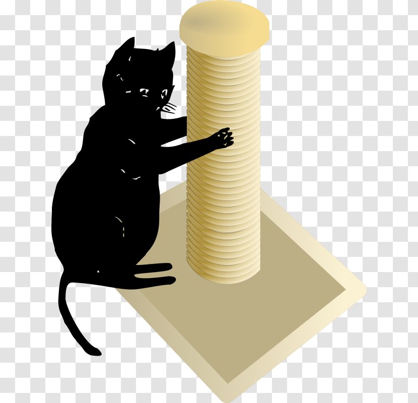 Black Cat Scratching Post Kitten Clip Art - Scratches Transparent PNG