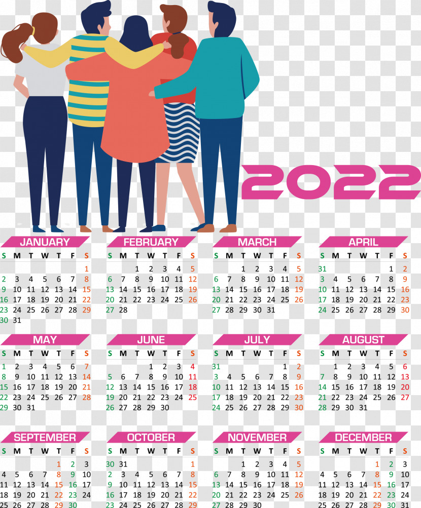 2022 Calendar Year 2022 Calendar Yearly 2022 Calendar Transparent PNG