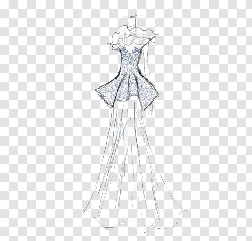 Gown Fashion Design Dress Pattern - Illustration - Banquet Service Manuscripts Transparent PNG