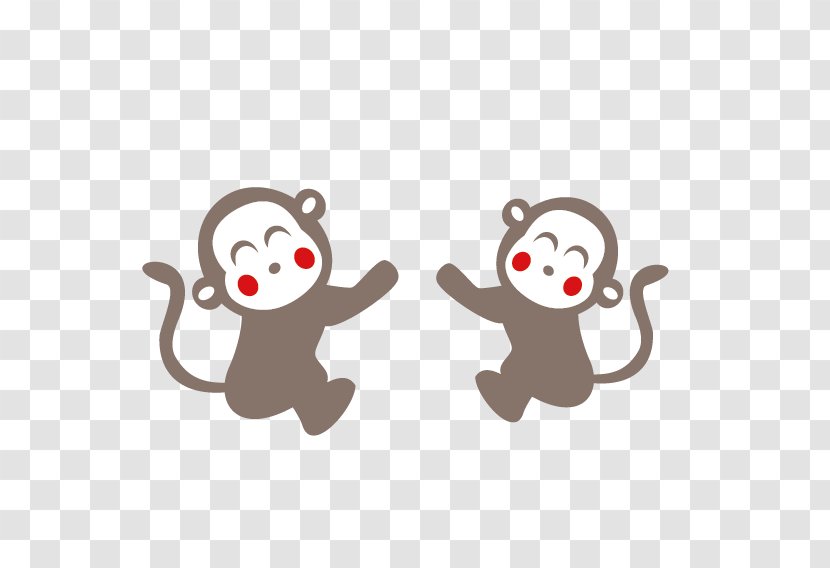 Macaque Ape Monkey - Animation - Cute Cartoon Two Monkeys Transparent PNG