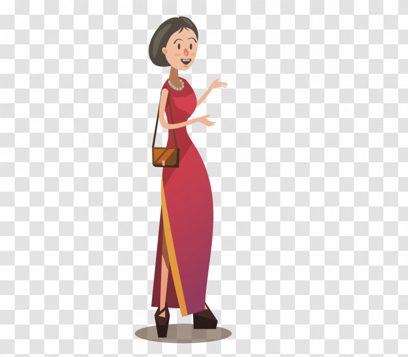 Photography Cartoon Journalist Illustration - Silhouette - Woman Wearing A Cheongsam Vector Material Transparent PNG