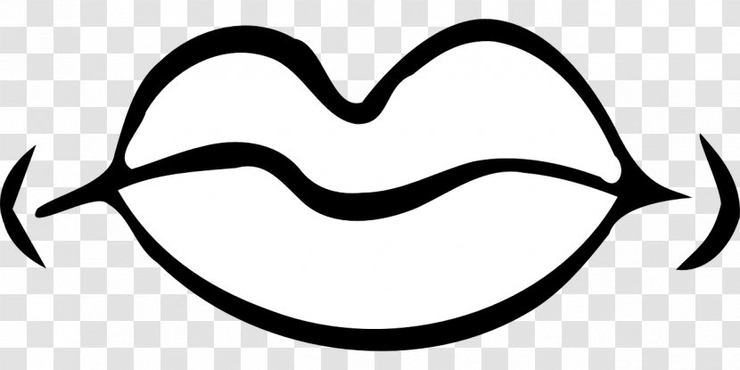 Lip Mouth Black And White Clip Art - Watercolor - Smile Transparent PNG