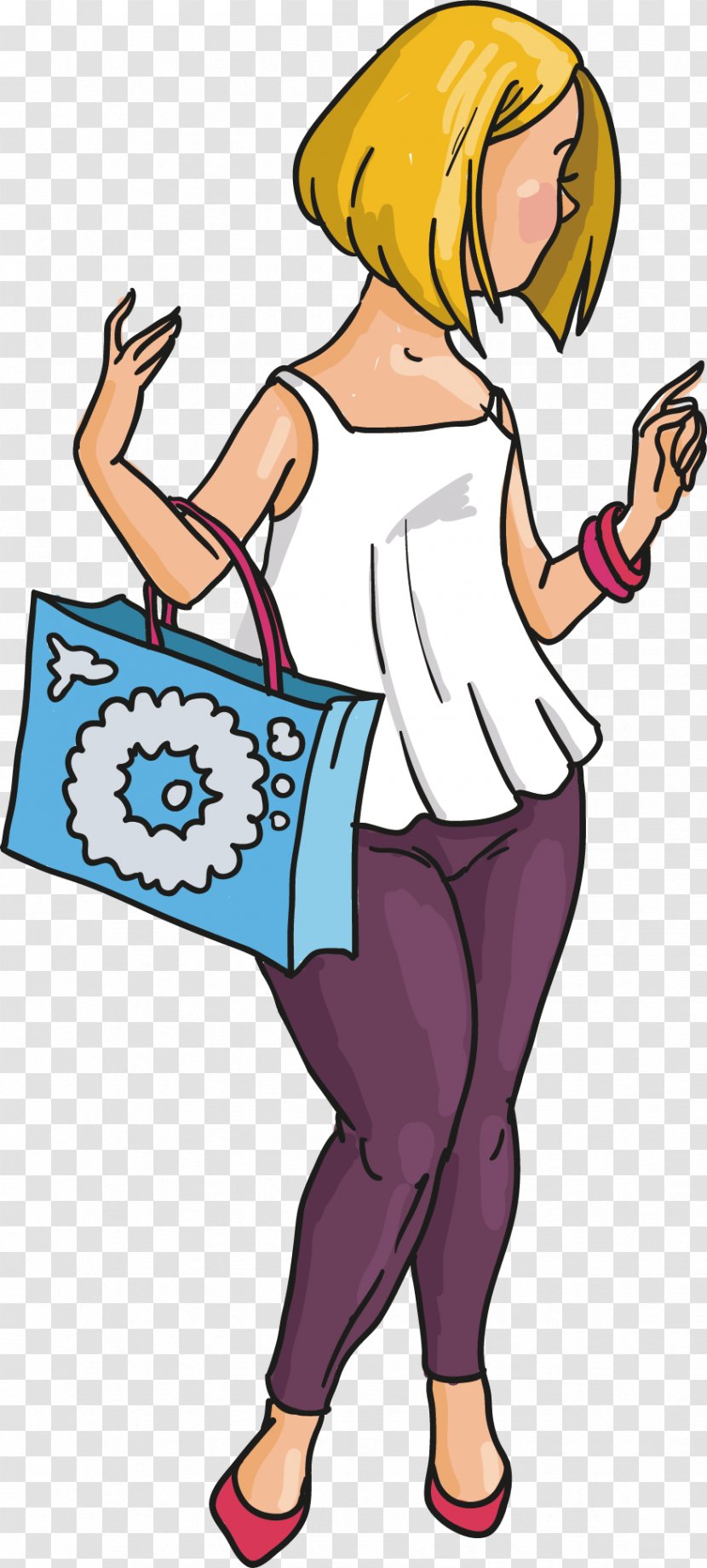 Shopping Woman Clip Art - Flower Transparent PNG