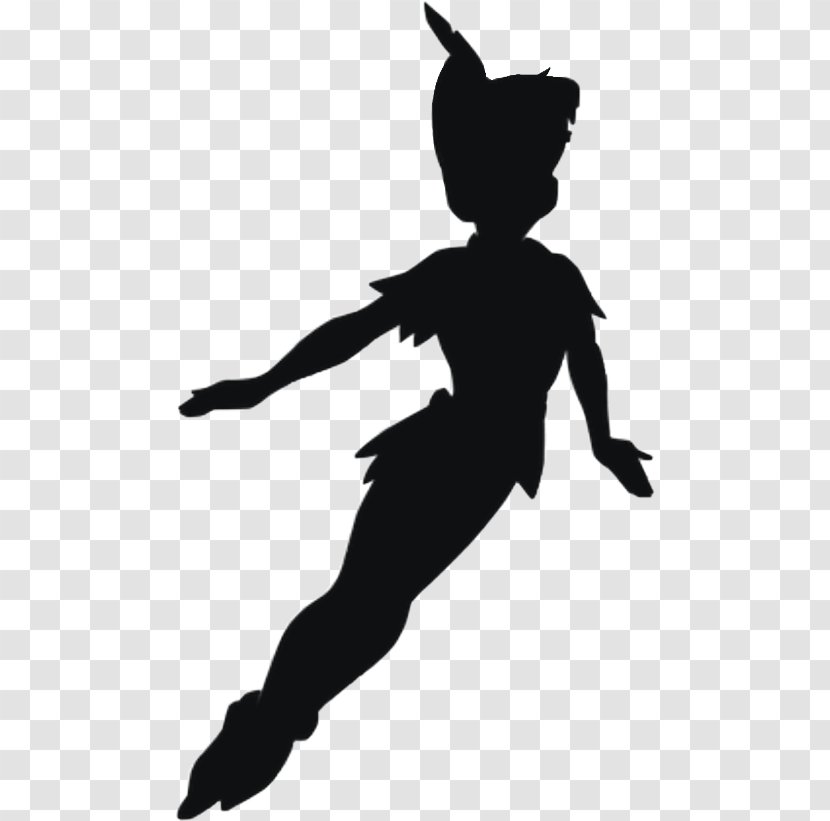 Peter Pan Tinker Bell Silhouette Shadow And Wendy - Art - Clipart Transparent PNG