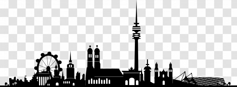 Skyline Commercetools Inc New Town Hall Wall Decal Rosenheim - Silhouette Transparent PNG