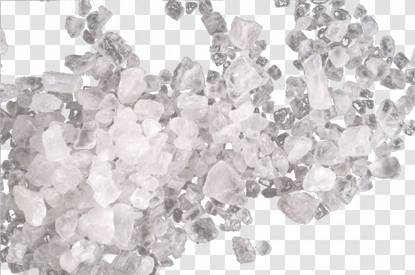 Crystallography Diamond Magnesium Sulfate Jewellery - Black And White - Coarse Salt Transparent PNG