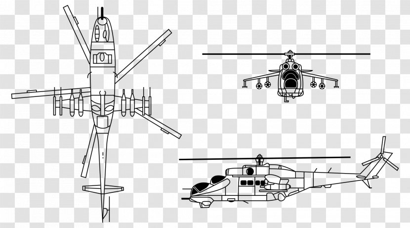 Mi-24 Mil Mi-8 Helicopter Mi-26 Mi-28 - Drawing Transparent PNG