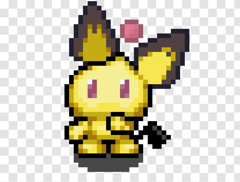 Pikachu Pokémon FireRed And LeafGreen Pichu Sprite - Pixel Art Transparent PNG