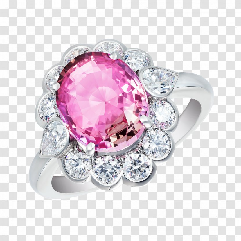 Sapphire Engagement Ring Ruby Padparadscha Transparent PNG