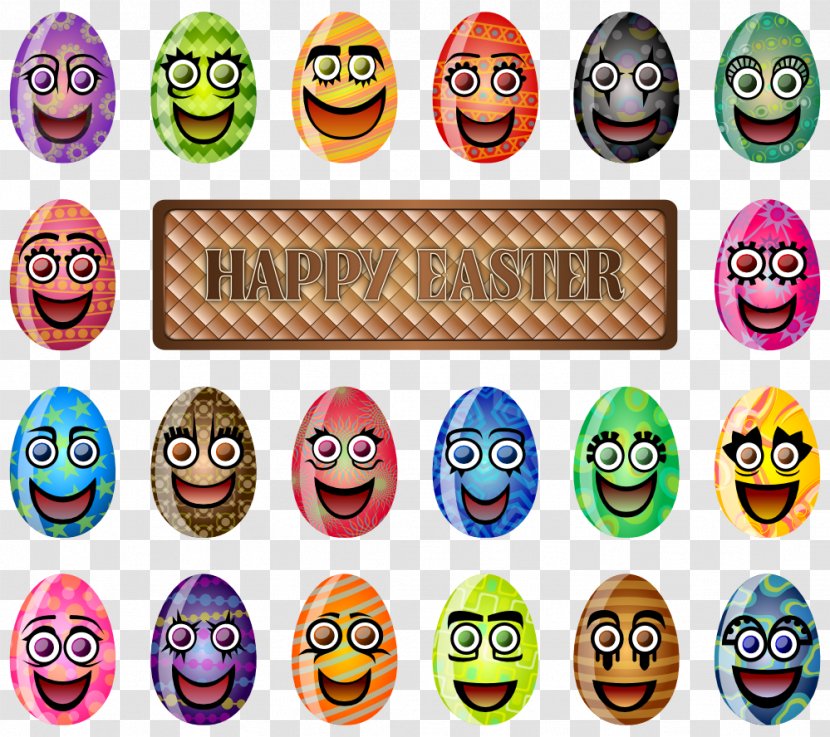 Easter Bunny Smiley Egg Clip Art Transparent PNG