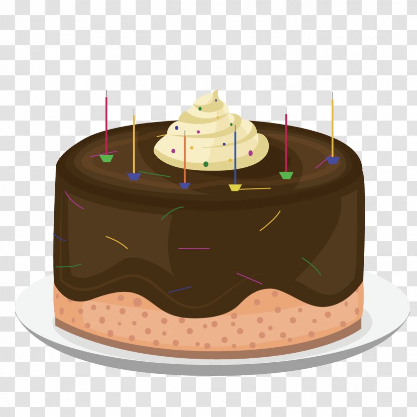 Birthday Cake Wish Chocolate Happy To You - Greeting Card - Vector Transparent PNG