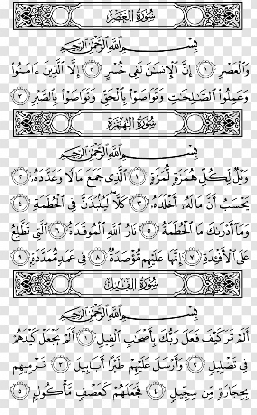 Quran Al-Humaza Surah Al-Fil Ayah - Paper Transparent PNG