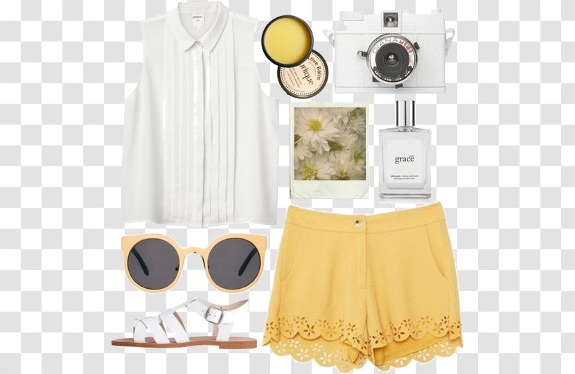 Fashion Designer - Bright Yellow Shorts Hollow Edge Transparent PNG