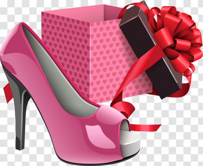 High-heeled Footwear Shoe Gift - High Heeled - Vector Cartoon Box With Heels Transparent PNG