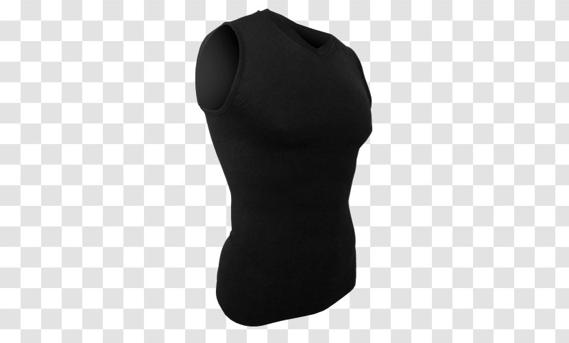 Gilets Sleeveless Shirt Shoulder Sportswear - Neck - Black M Transparent PNG