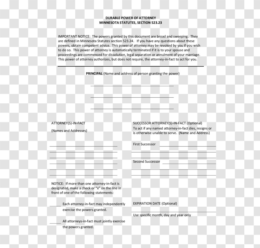 Power Of Attorney Document Act Revocation Notary - Attorneyinfact Transparent PNG