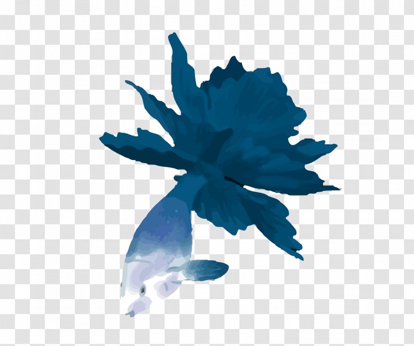 Icon - Abstraction - Vector Blue Fish Transparent PNG