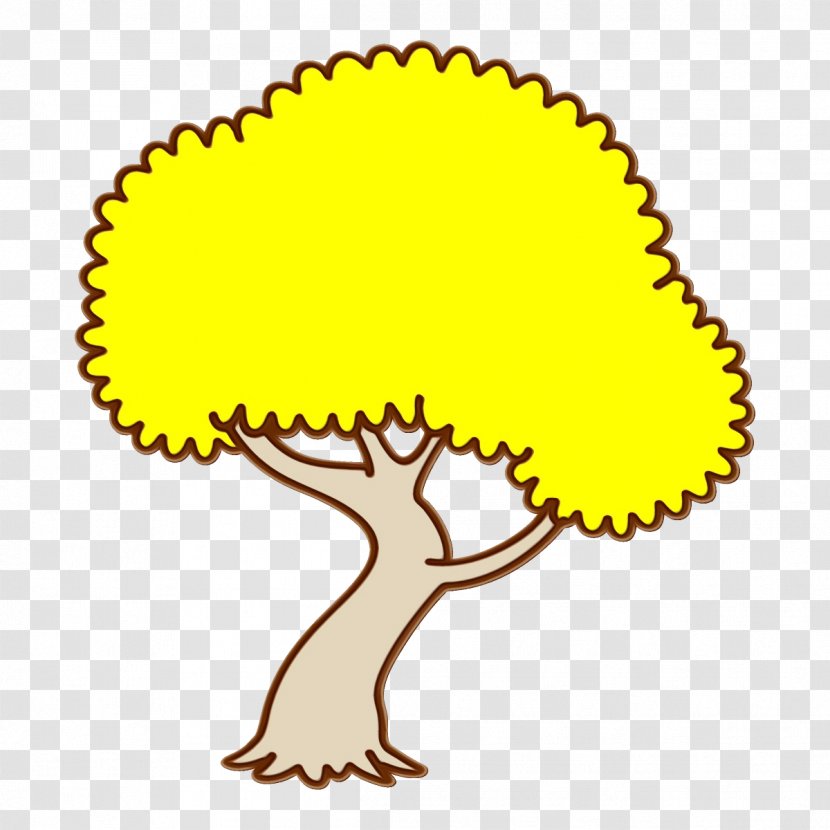 Yellow Clip Art Tree Line Transparent PNG