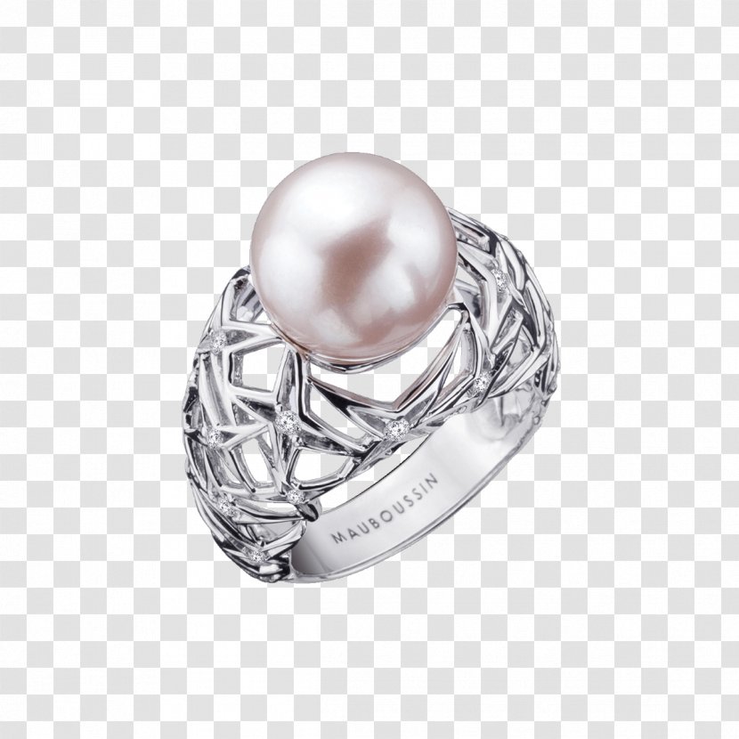 Pearl Ring Diamond Jewellery Solitaire - Natural Material Transparent PNG