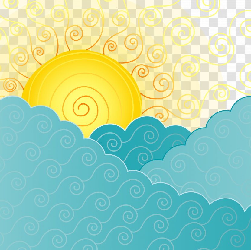Cloud Sky Sunrise - Yellow - Abstract Clouds In The Sun Vector Transparent PNG