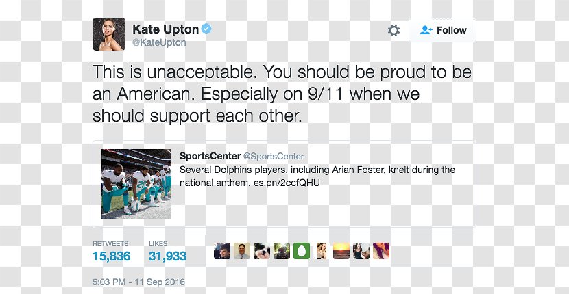 U.S. National Anthem Protests Celebrity Kneeling Him/Herself Song - Himherself - Kate Upton Transparent PNG