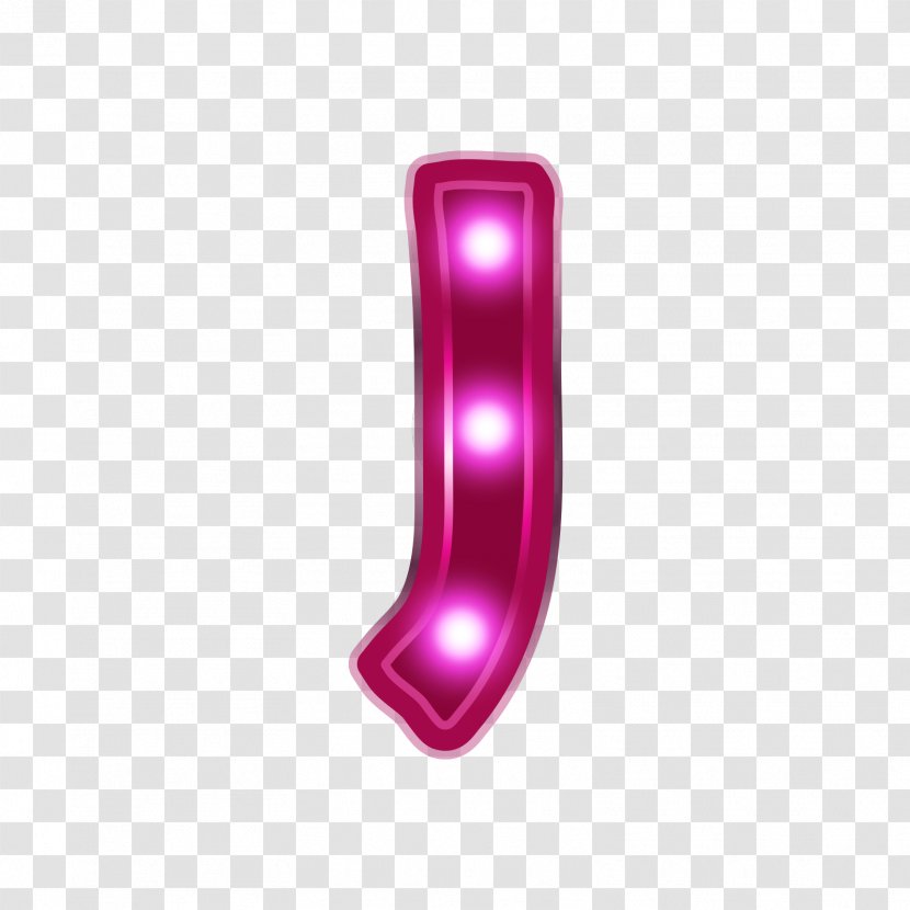 Letter Neon Lighting Alphabet - Purple - Red J Transparent PNG