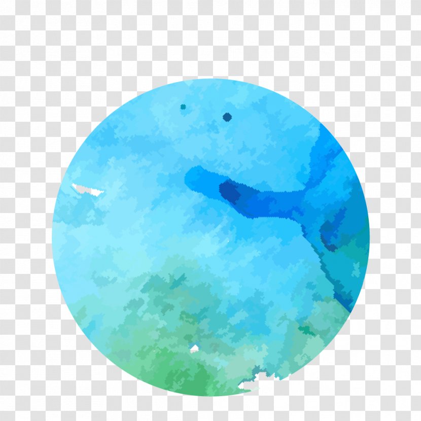 Watercolor Round Small Fresh Brush Strokes - Paint - Azure Transparent PNG