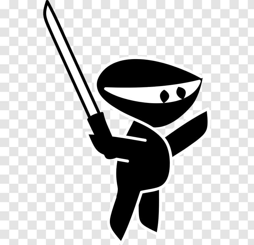Clip Art Ninja Vector Graphics Black And White Image Transparent PNG