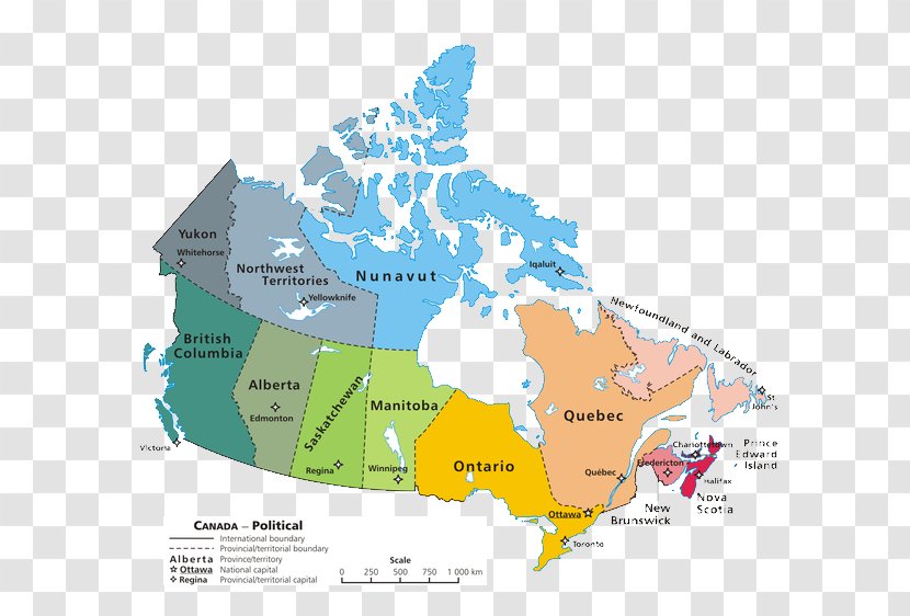 Provinces And Territories Of Canada Mapa Polityczna Physische Karte - World - Map Transparent PNG