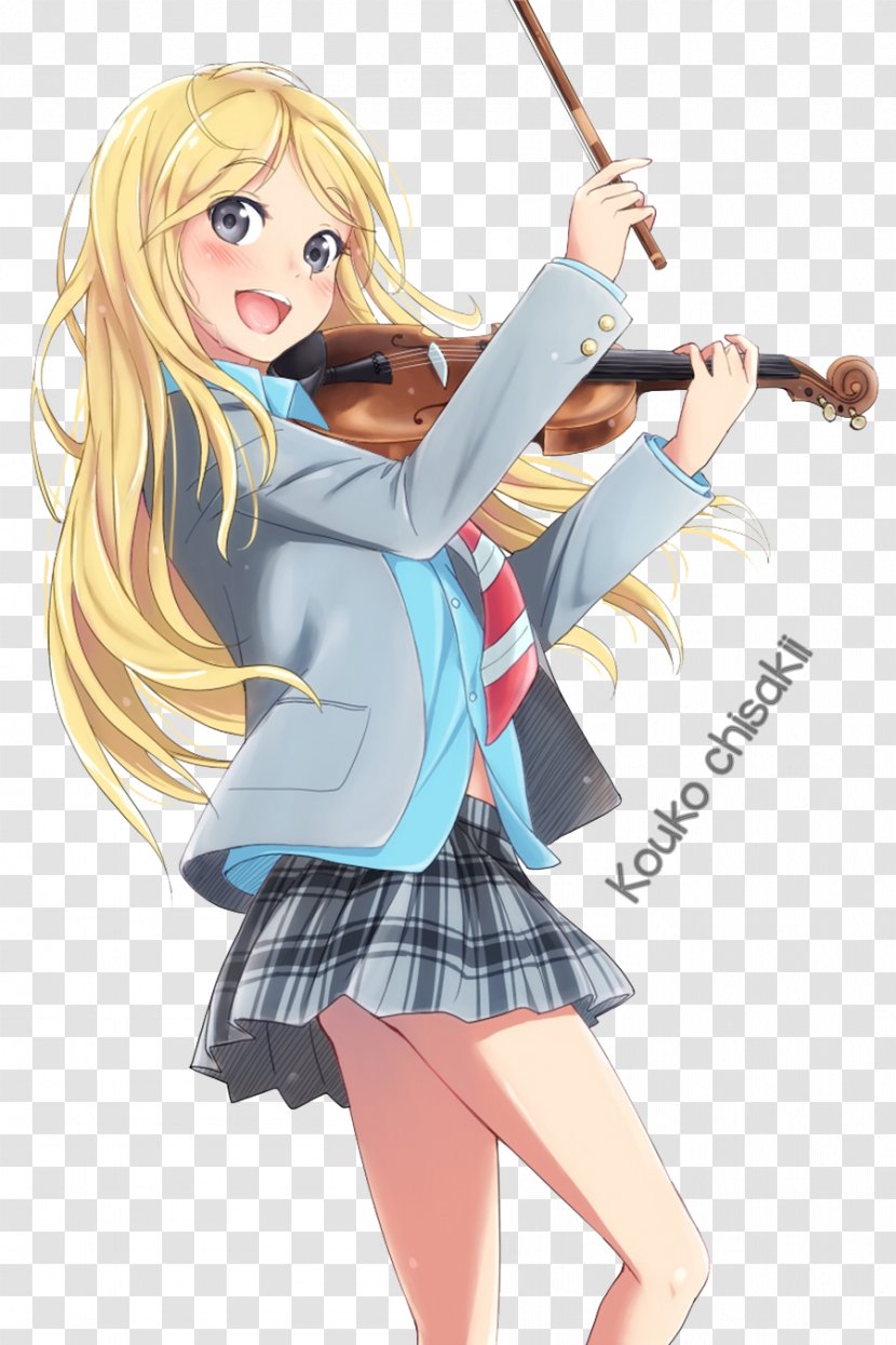 Kaori Your Lie In April Uniform Costume Cosplay - Heart Transparent PNG