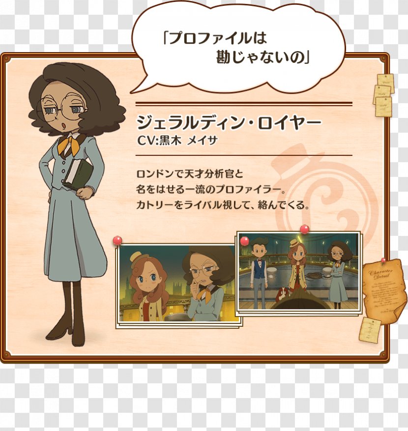 Layton's Mystery Journey: Katrielle And The Millionaires' Conspiracy Inazuma Eleven: Balance Of Ares Professor Layton Curious Village Nintendo 3DS - Text - Japanese Transparent PNG
