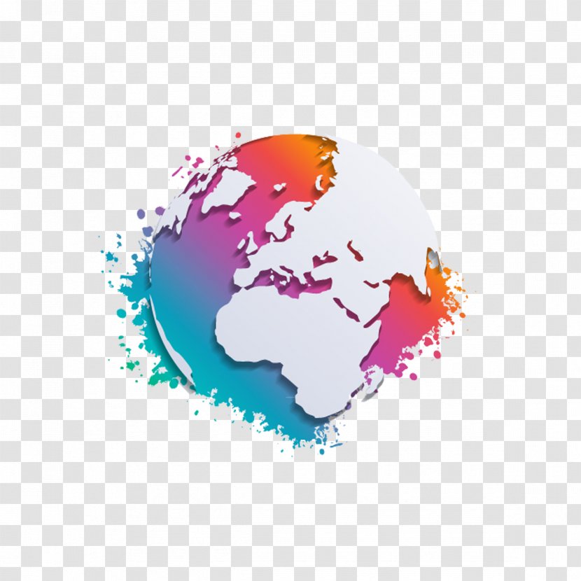 Earth Globe World Map Clip Art - Scalable Vector Graphics - Color Ink Transparent PNG