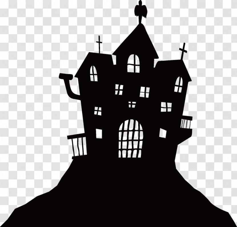Haunted House Halloween - Silhouette Transparent PNG