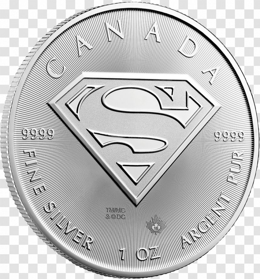 Superman Silver Coin Royal Canadian Mint - Bullion - Metallic SuperMan Logo Transparent PNG