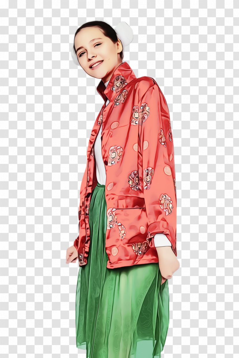 Smile Facial Expression Long-sleeved T-shirt Green Jacket - Satin - Trench Coat Trousers Transparent PNG