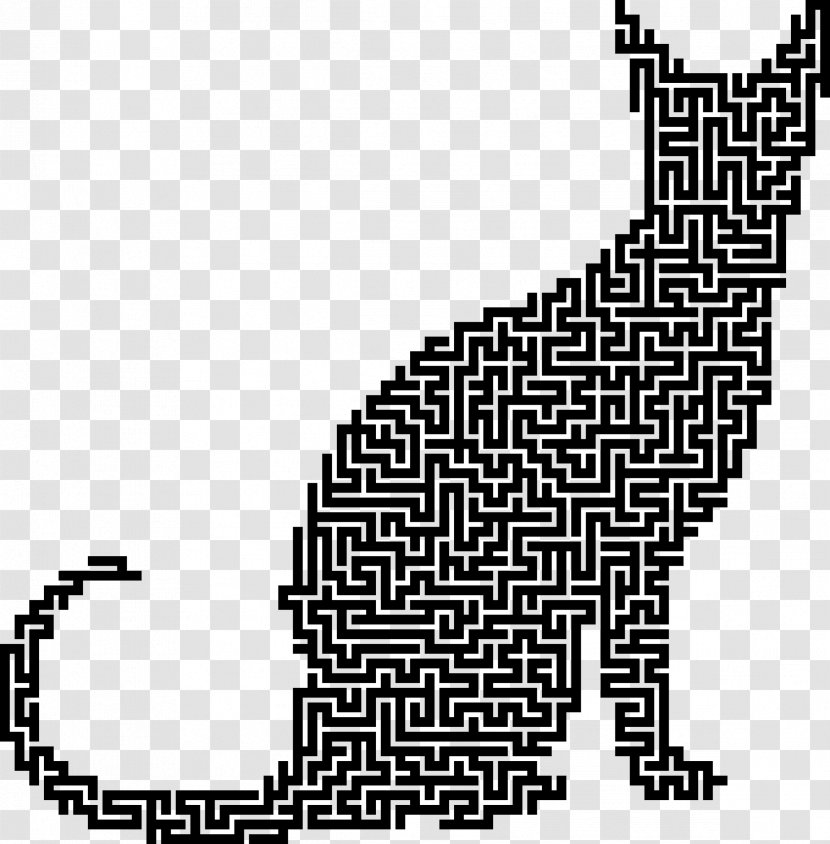 Cat Kitten Maze Puzzle Clip Art - Area - Puzzles Transparent PNG