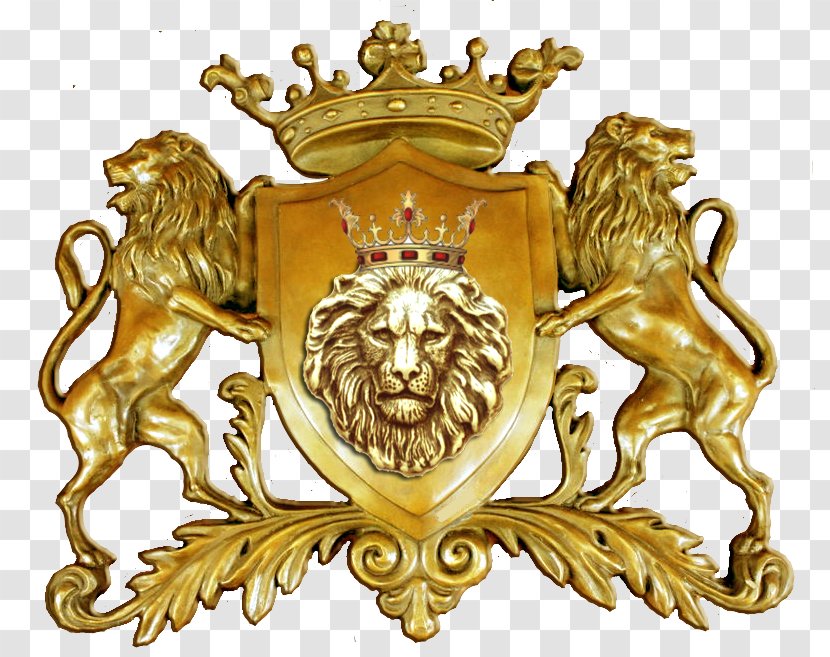 Lion Gold Crest Symbol Logo - Tree - Drum Stick Transparent PNG