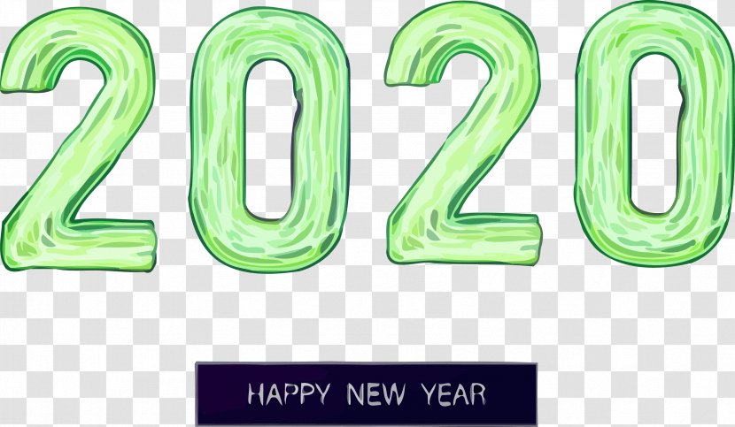 Happy New Year 2020 - Number Text Transparent PNG