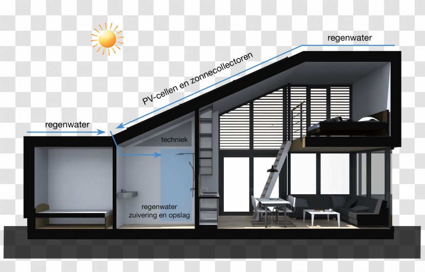 Tiny House Movement Floor Plan Architecture Facade - Roof Transparent PNG