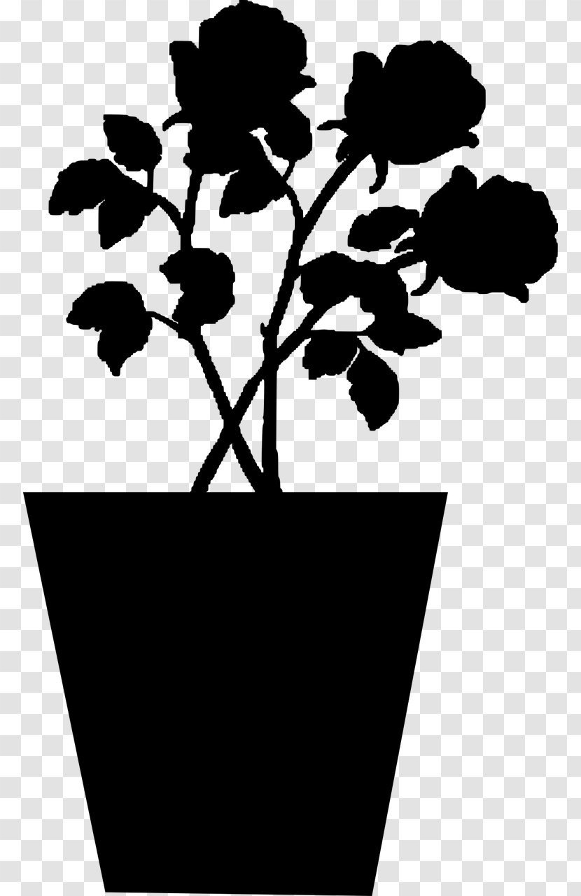 Clip Art Flower Vector Graphics Rose - Blackandwhite - Flowers Silhouette Transparent PNG