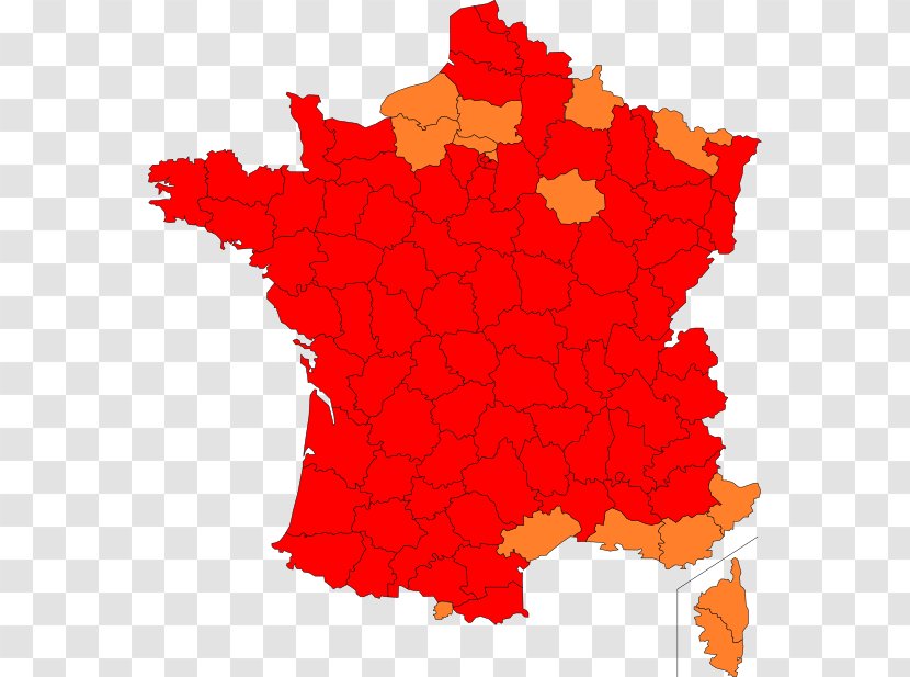 France Map - Red Transparent PNG