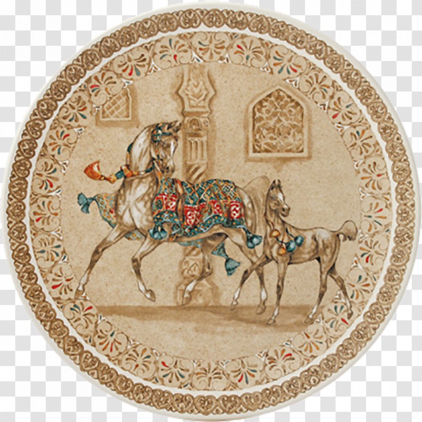 Gien Chevaux Du Vent Plate Tableware Porcelain - Tray Transparent PNG