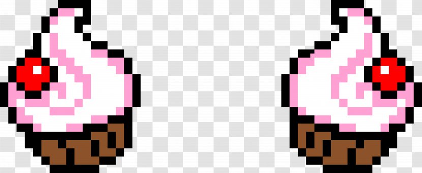 Ice Cream Cupcake Pixel Art Bead Transparent PNG