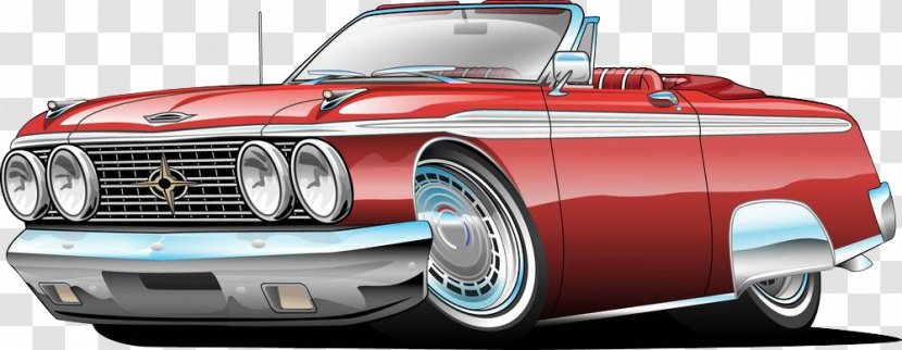 Muscle Car Cartoon Illustration - Automotive Design - Lengthen The Transparent PNG
