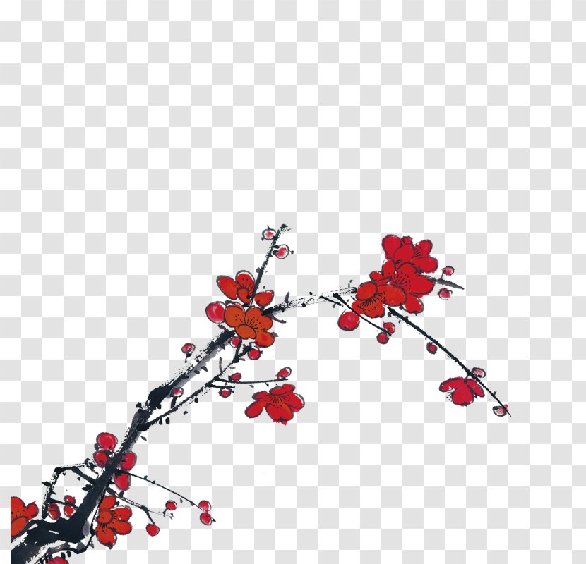 Ink Chinese Painting - Tree - Plum Flower Transparent PNG
