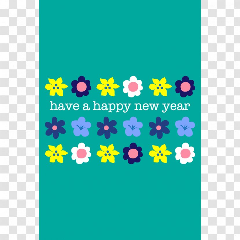 Pedicel New Year Card - Template - Spend Flowers On Year's Day Transparent PNG