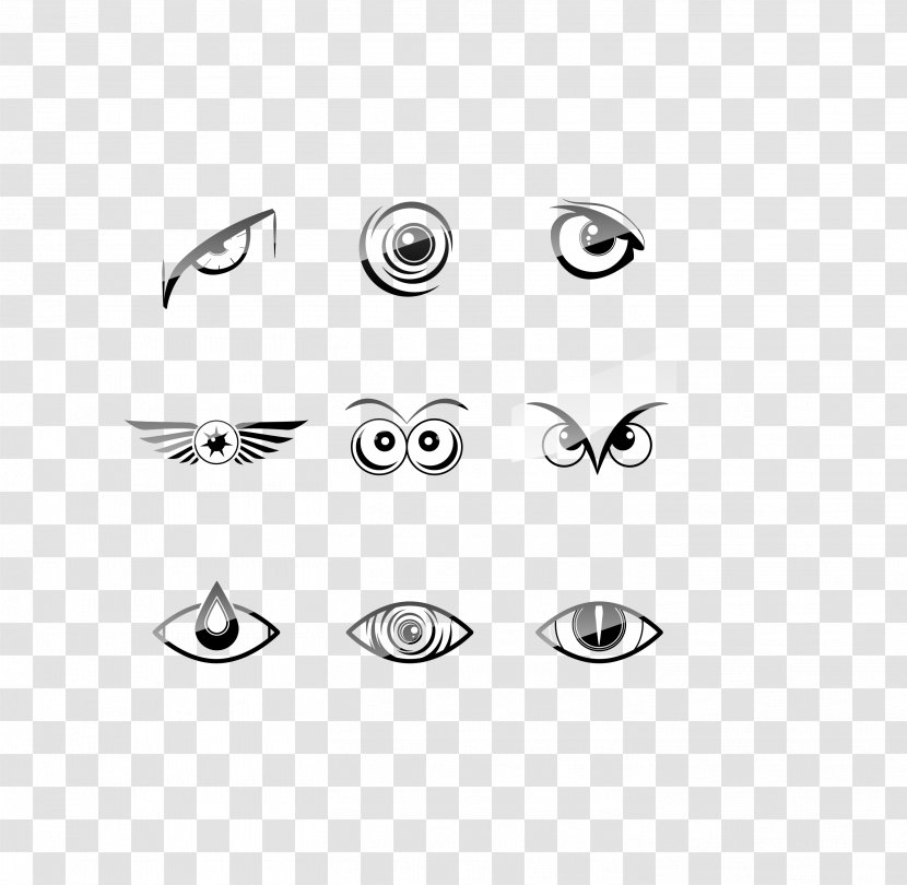 Logo Eye - Symmetry - Vector Black Owl Eyes Nine Transparent PNG