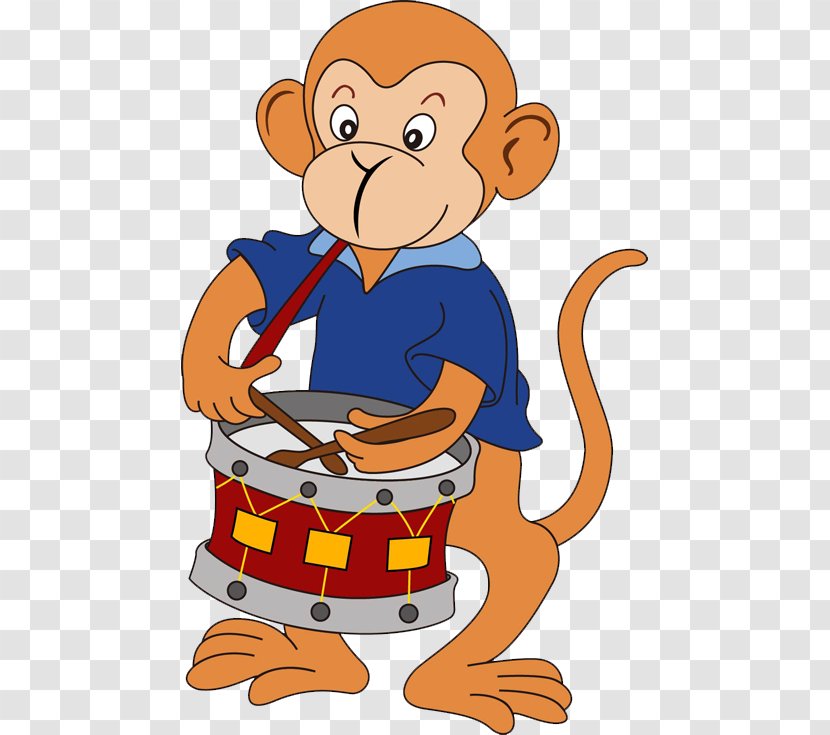 Cartoon Monkey Numbered Musical Notation - Staff - Drums Transparent PNG